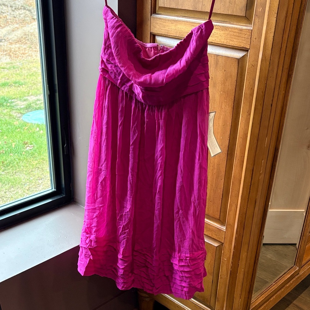 Vibrant Pink Strapless Dress